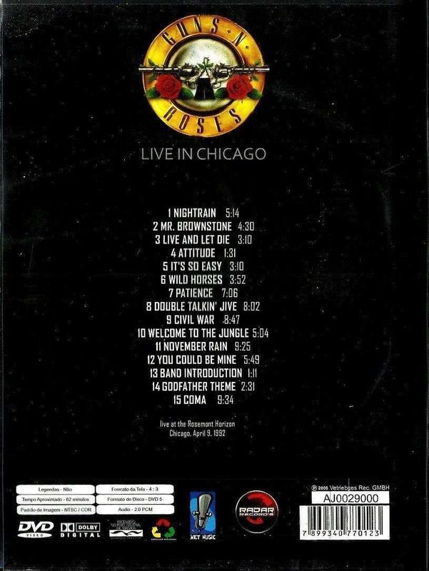 DVD Guns N Roses Live In Chicago Original - RADAR - Outros Música